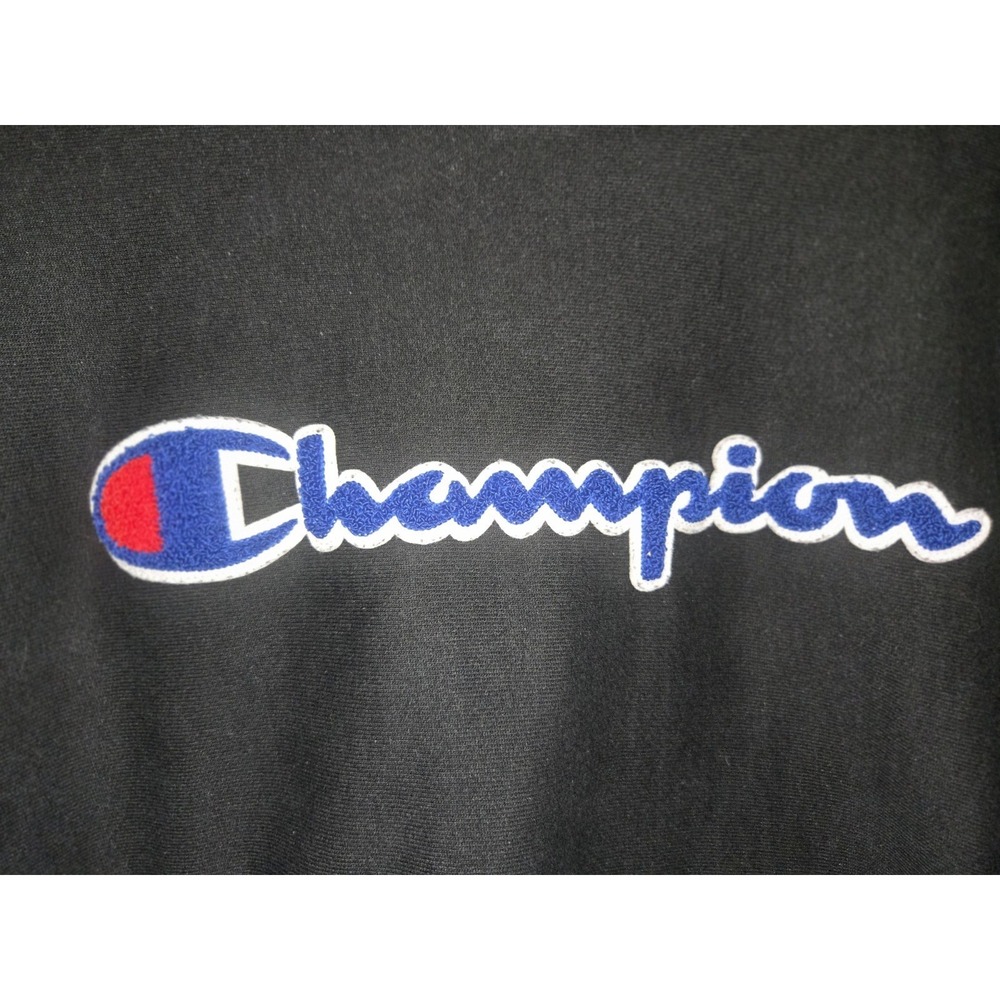 Champion Reverse Weave crewneck sweatshirt in black featuring large embroidered - Picture 2 of 7